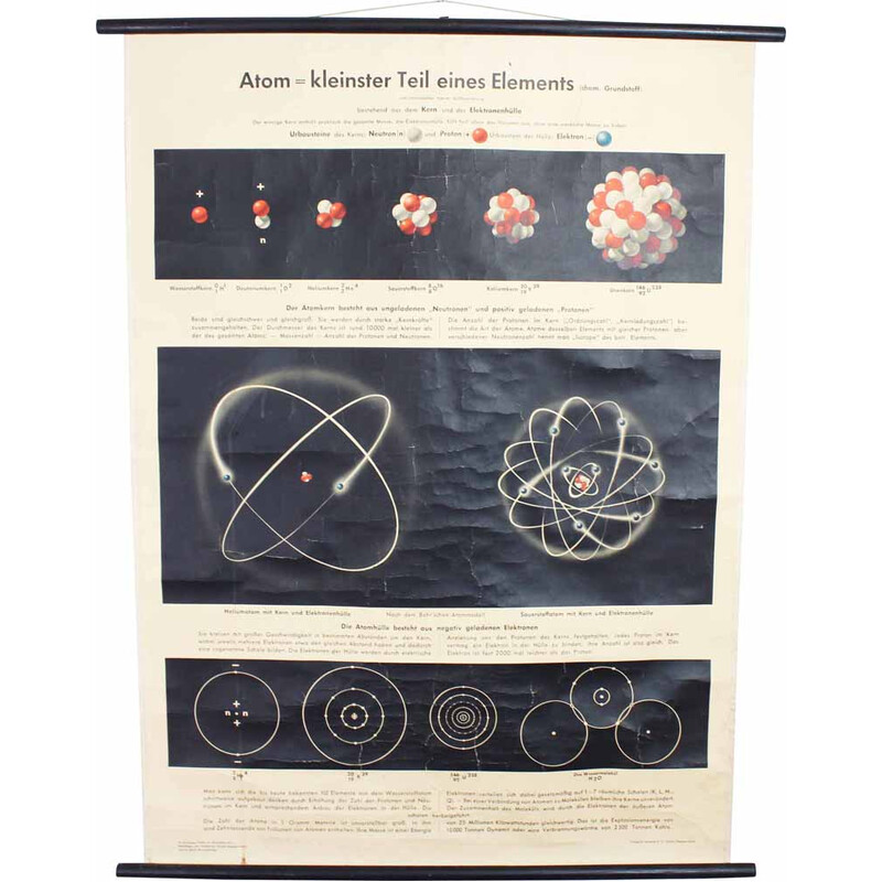 Cartaz vintage de ciências escolares, 1960