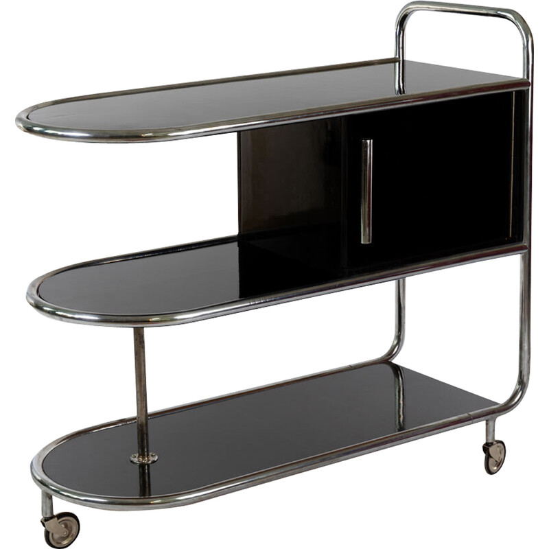 Vintage Art Deco bar trolley on three levels