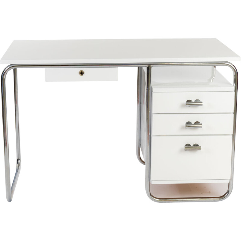 Vintage Bauhaus desk in white, 1930s