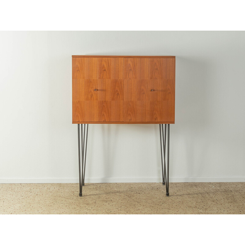 Vintage bar cabinet in teak veneer with two folding doors, 1960s