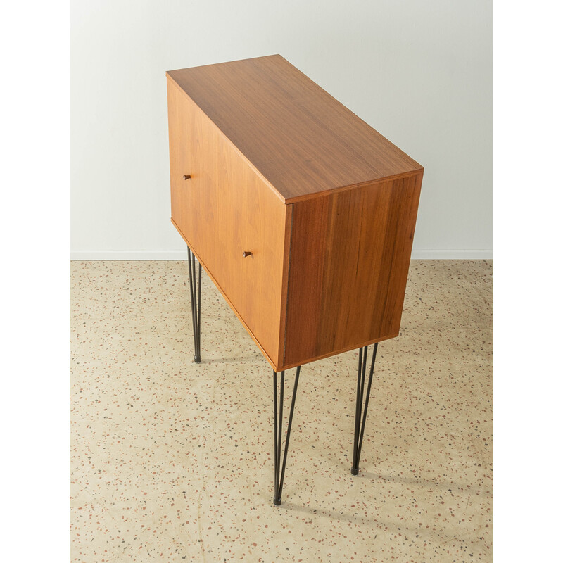 Vintage bar cabinet in teak veneer with two folding doors, 1960s