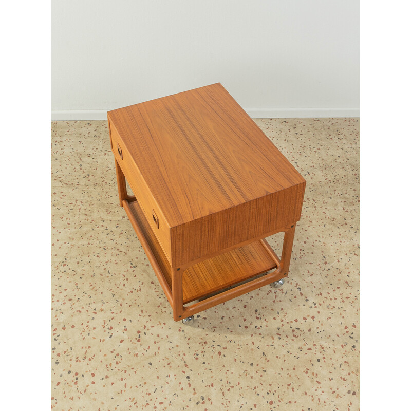 Vintage solid teak serving trolley by Brouer møbelfabrik, Denmark 1960