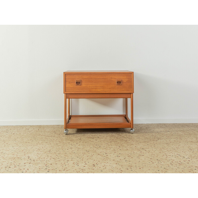 Vintage solid teak serving trolley by Brouer møbelfabrik, Denmark 1960