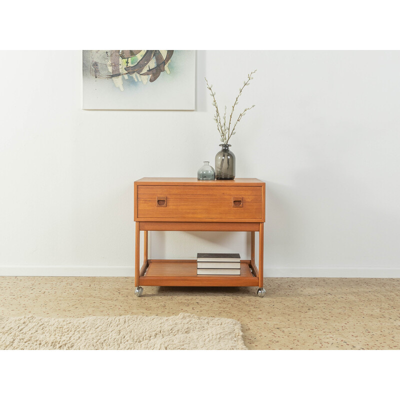 Vintage solid teak serving trolley by Brouer møbelfabrik, Denmark 1960