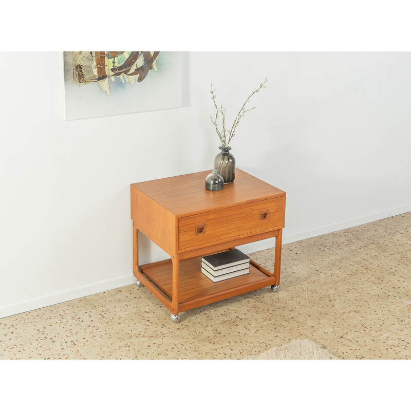 Vintage solid teak serving trolley by Brouer møbelfabrik, Denmark 1960