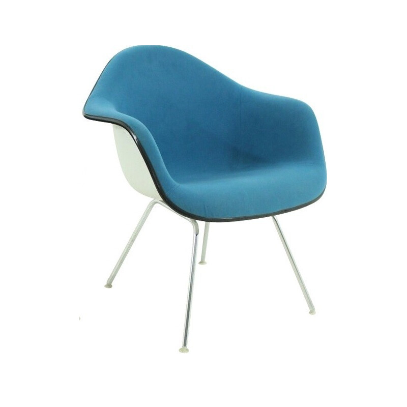 Vintage easy chair petrol colored by Charles and Ray Eames for Vitra - 1960s