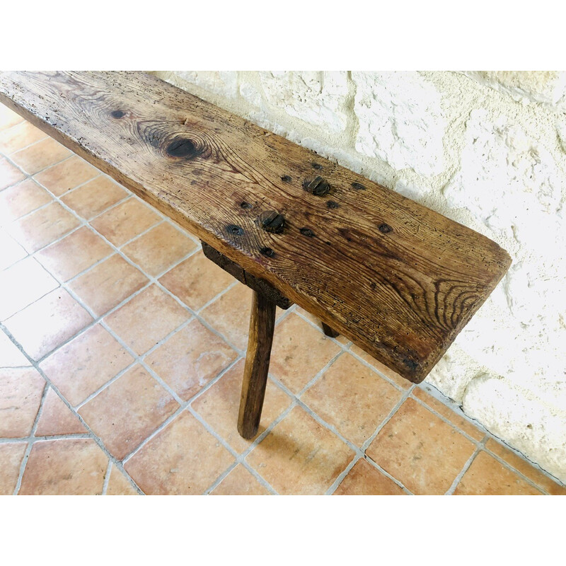 Vintage wooden farm bench, 1940-1950