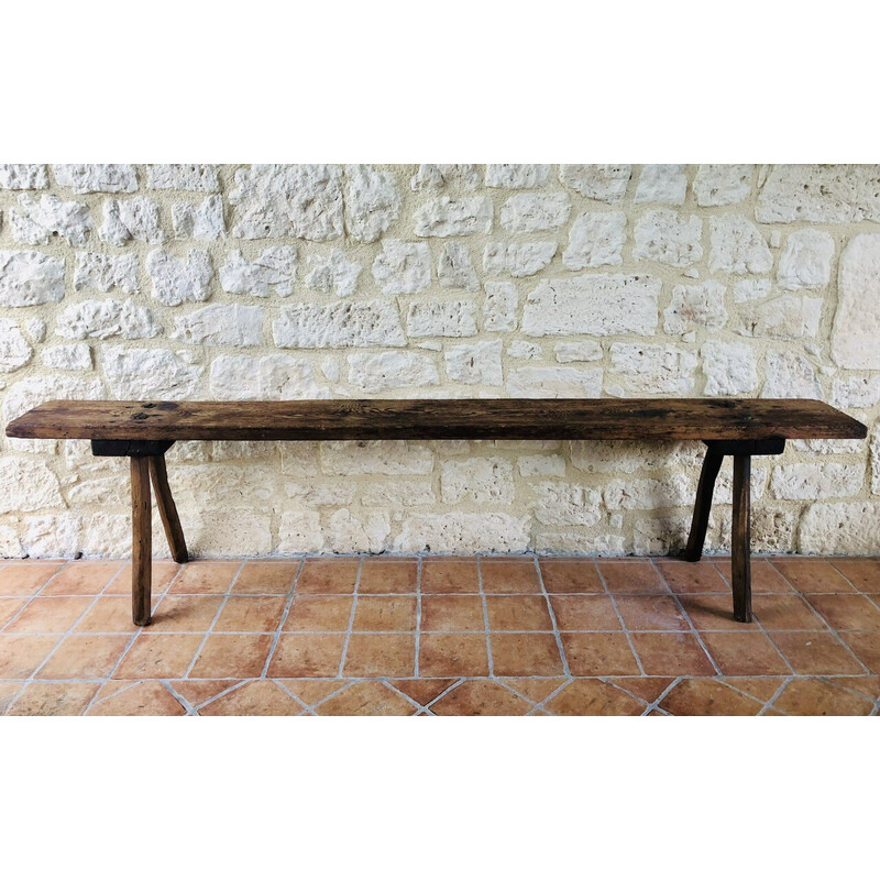 Vintage wooden farm bench, 1940-1950