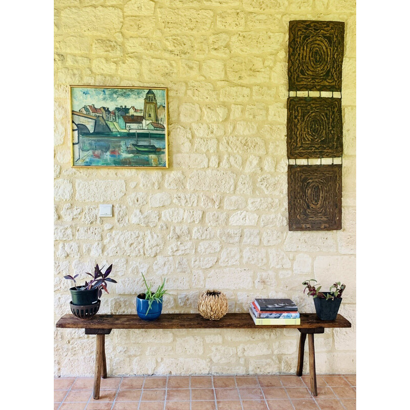 Vintage wooden farm bench, 1940-1950