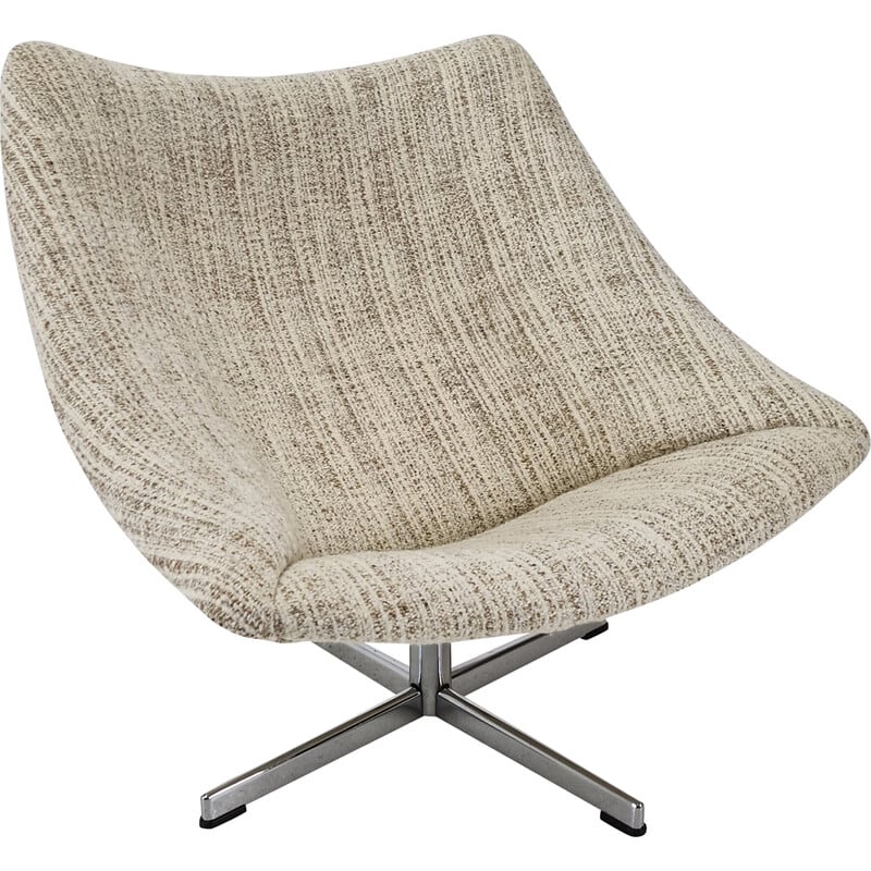 Fauteuil vintage Oyster avec base en croix par Pierre Paulin pour Artifort, 1965