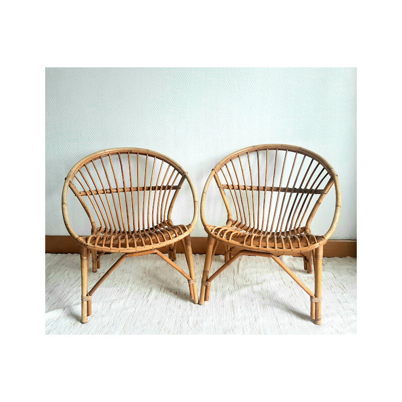 Mobili da giardino in rattan vintage, 1960