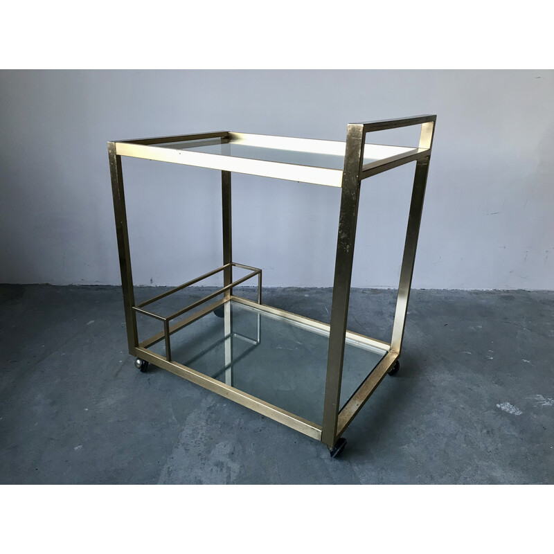 Vintage gilded metal serving table, 1970