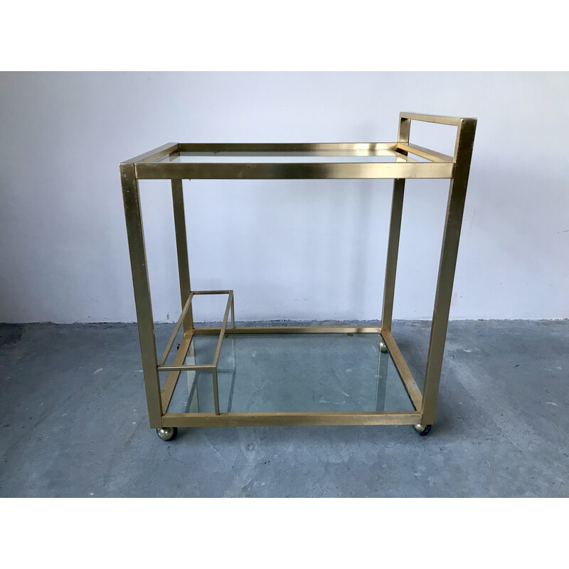 Vintage gilded metal serving table, 1970