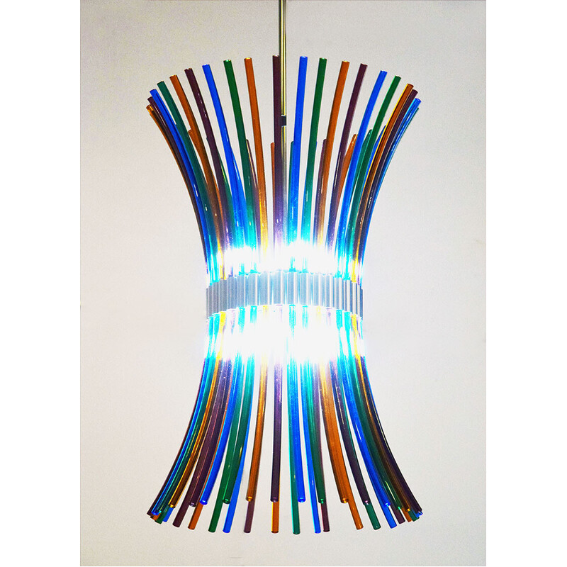 Vintage Tamiri Artemide chandelier by Roberto Pamio, 1970s