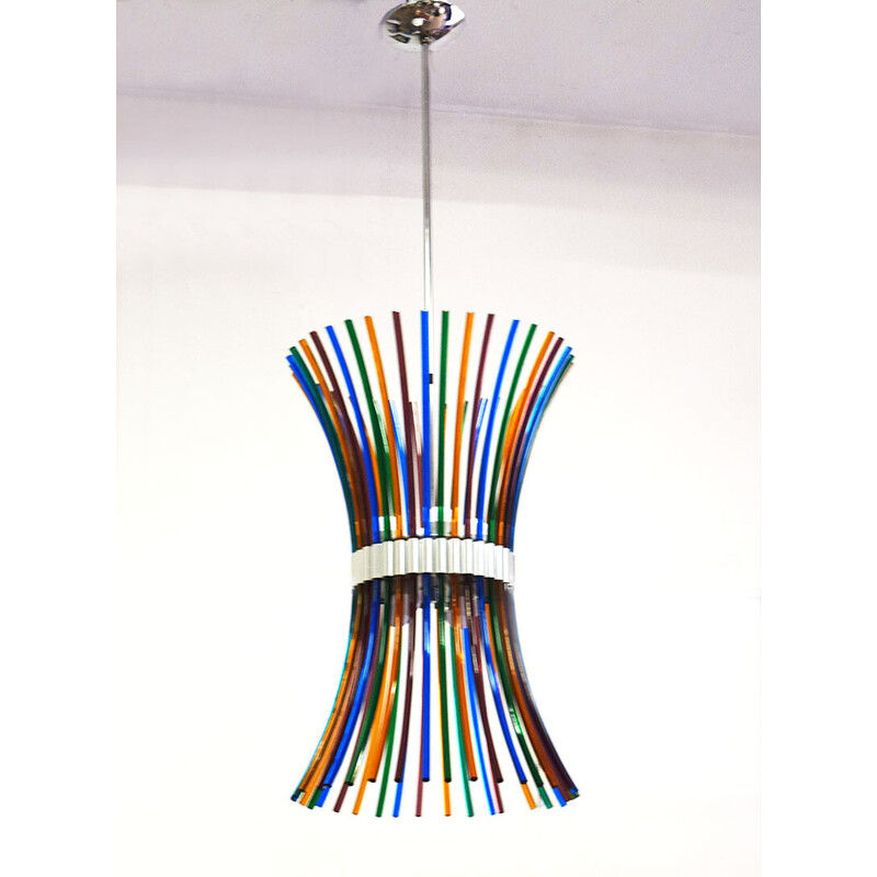 Vintage Tamiri Artemide chandelier by Roberto Pamio, 1970s