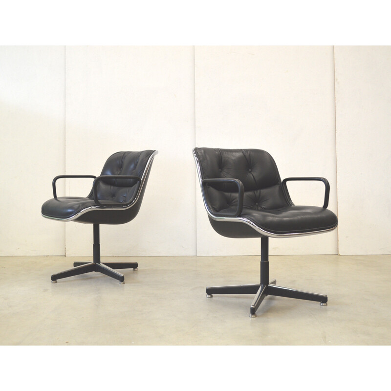 Paire de chaises de bureau, Charles Pollock de Knoll International - 1970