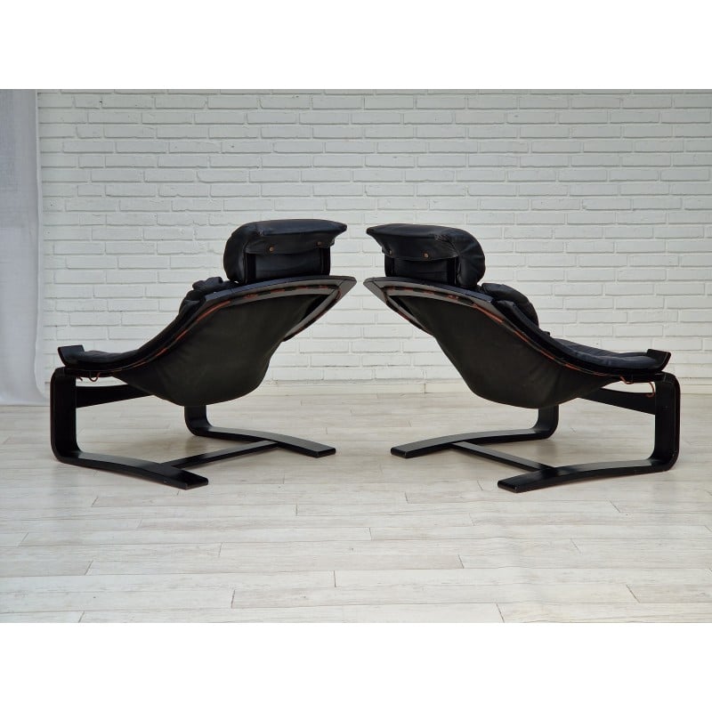 Pair of vintage Kroken armchairs by Ake Fribyter for Nelo, Sweden 1970