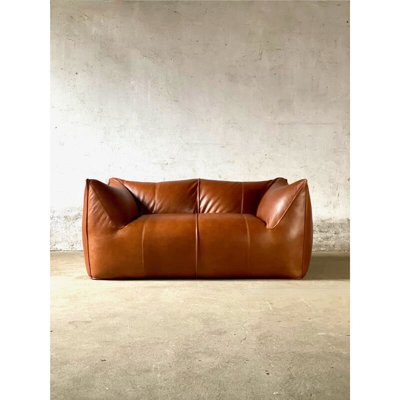 Vintage Le Bambole sofas in cognac leather by Mario Bellini for B and B, Italy 1970