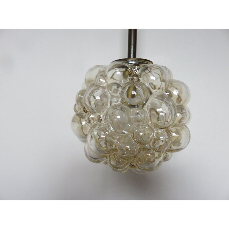 Vintage bubble glass pendant lamp by Helena Tynell, Finland 1960s