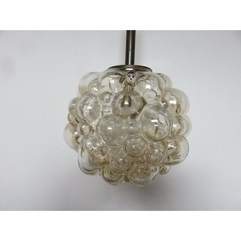 Vintage bubble glass pendant lamp by Helena Tynell, Finland 1960s