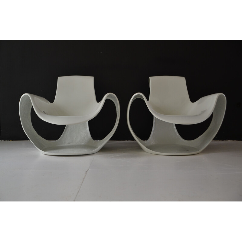Pair of vintage Albatross armchairs by Danielle Quarante for Airborne, 1970