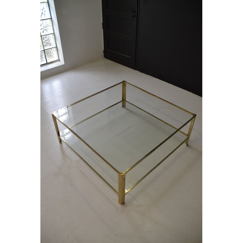 Vintage bronze coffee table by Jacques Théophile Lepelletier for Broncz, 1960