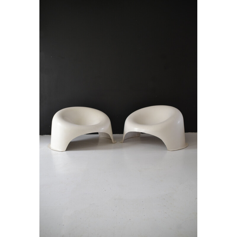 Pair of vintage armchairs R3 "Boule" by Charles Zublena, 1960-1970