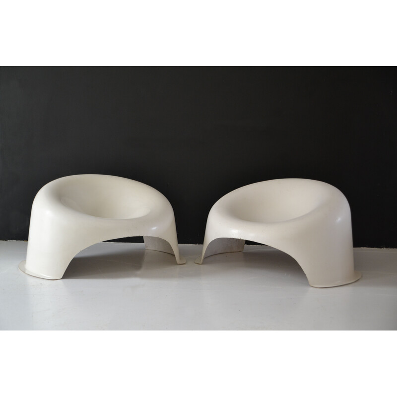 Paar vintage R3 "Boule" fauteuils van Charles Zublena, 1960-1970