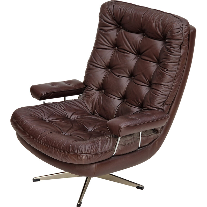 fauteuil pivotant vintage - cuir