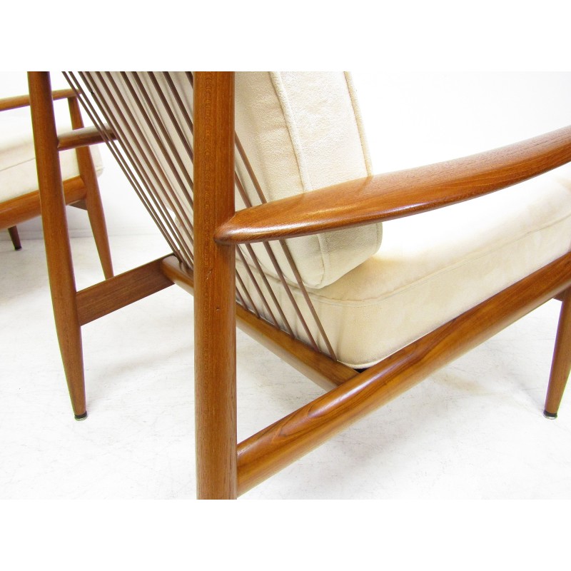 Pair of vintage Danish armchairs by Grete Jalk for France and Daverkosen, 1950s