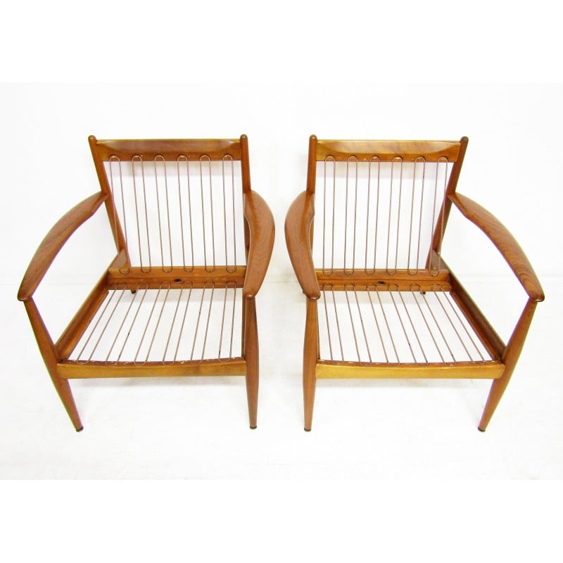 Paire de fauteuils danois vintage par Grete Jalk pour France et Daverkosen, 1950