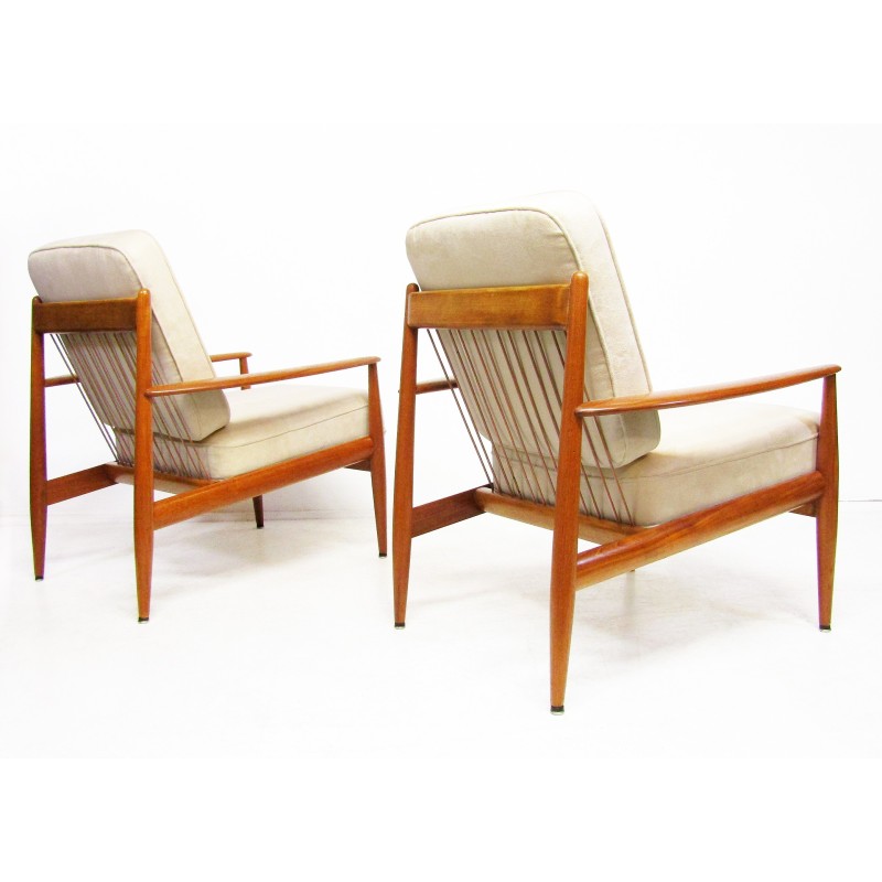 Paar vintage Deense fauteuils van Grete Jalk voor France en Daverkosen, jaren 1950
