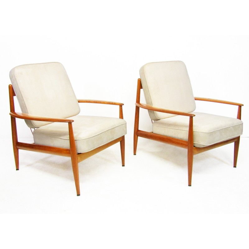 Paar vintage Deense fauteuils van Grete Jalk voor France en Daverkosen, jaren 1950