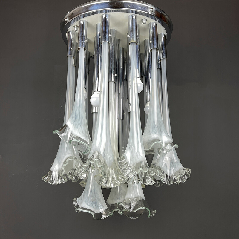 Vintage Murano glass chandelier by Venini, Italy 1960s