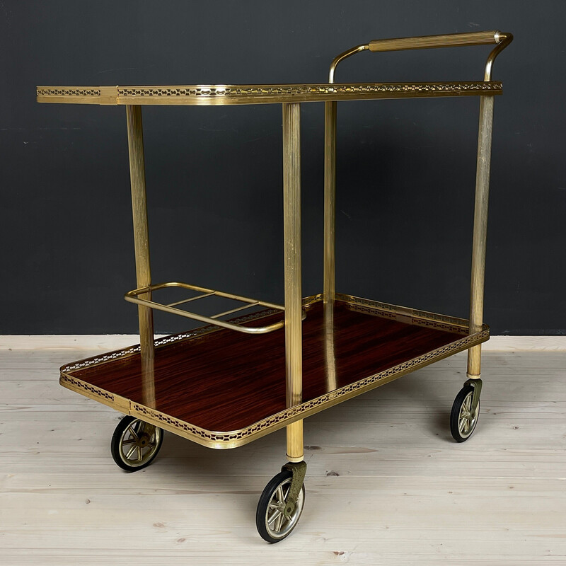 Vintage serving bar trolley, Italy 1970s