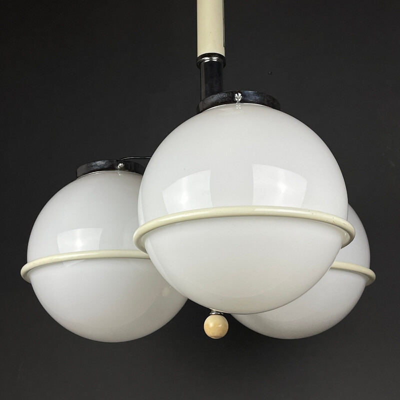 Vintage Murano glass globe pendant lamp by Gino Sarfatti, Italy 1960s