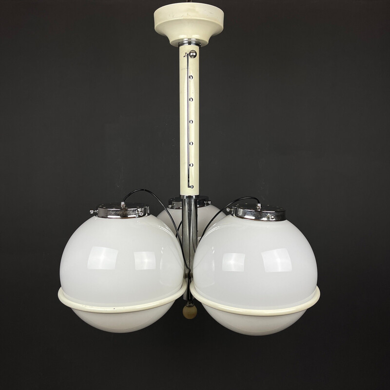 Vintage Murano glass globe pendant lamp by Gino Sarfatti, Italy 1960s