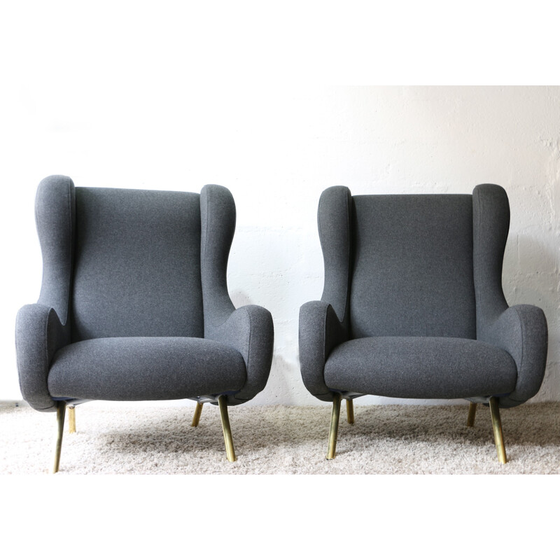 Pair of Senior model armchairs by Marco Zanuso for Arflex - 1950s