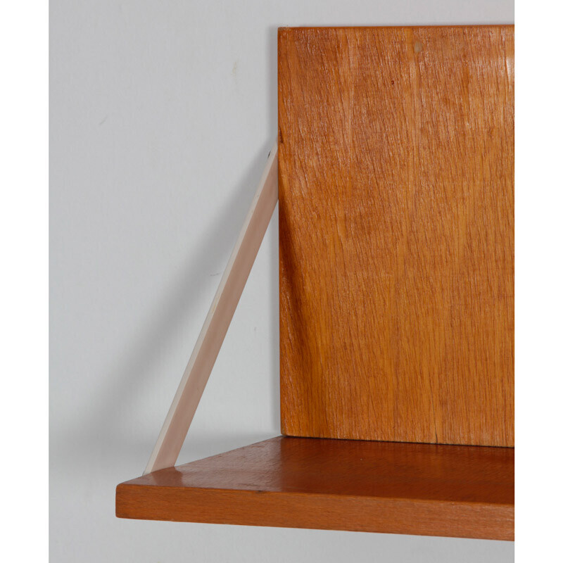 Pair of vintage teak wall shelves, Czech 1960