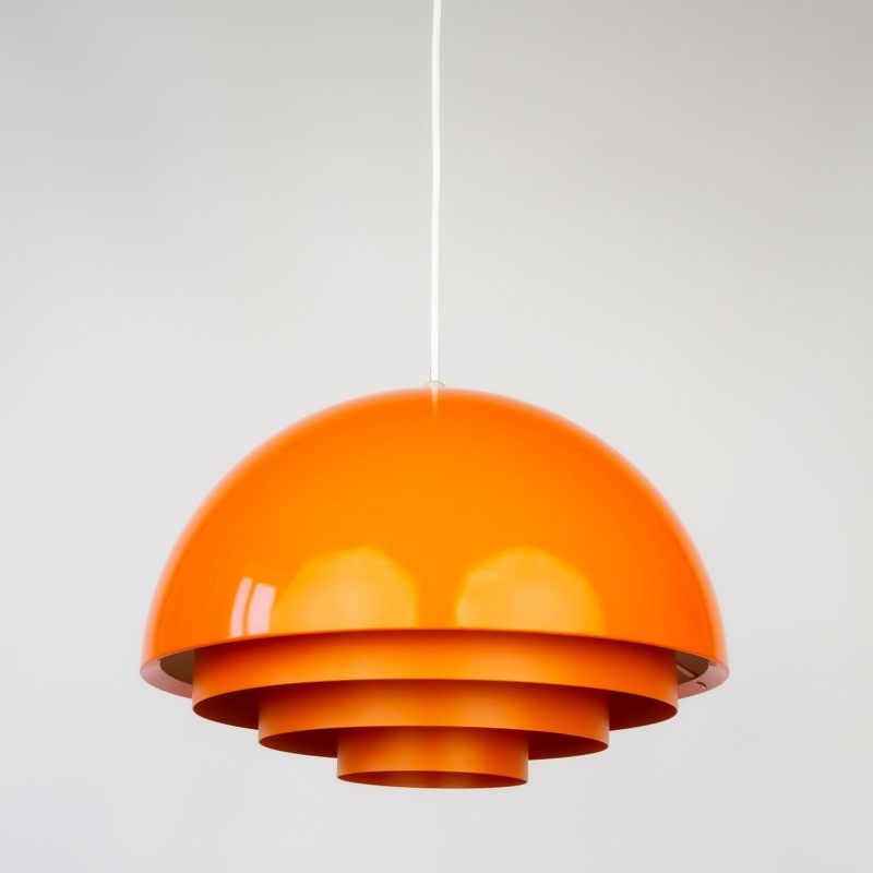 Danish vintage pendant lamp Milieu by Jo Hammerborg for Fog og Morup, 1973