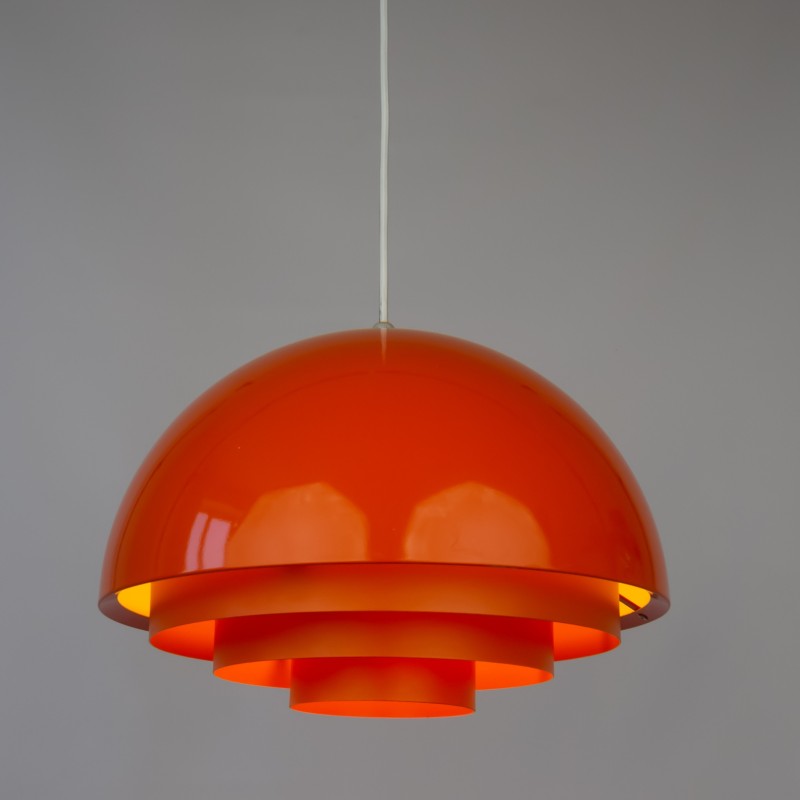 Danish vintage pendant lamp Milieu by Jo Hammerborg for Fog og Morup, 1973