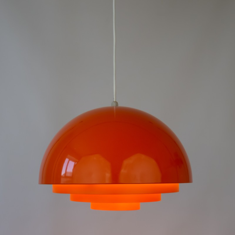 Danish vintage pendant lamp Milieu by Jo Hammerborg for Fog og Morup, 1973