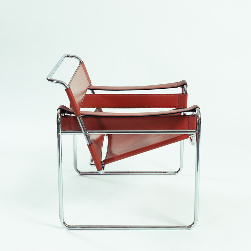 Fauteuil vintage Wassily B3 par Marcel Breuer pour Gavina