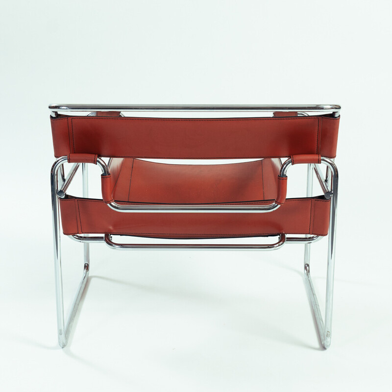 Vintage Wassily B3 fauteuil van Marcel Breuer voor Gavina