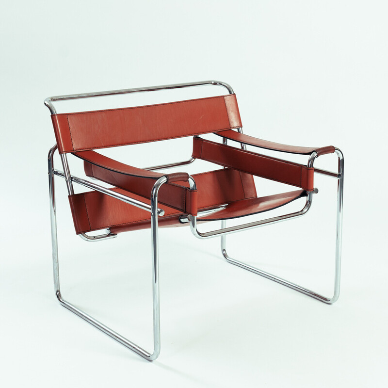 Fauteuil vintage Wassily B3 par Marcel Breuer pour Gavina