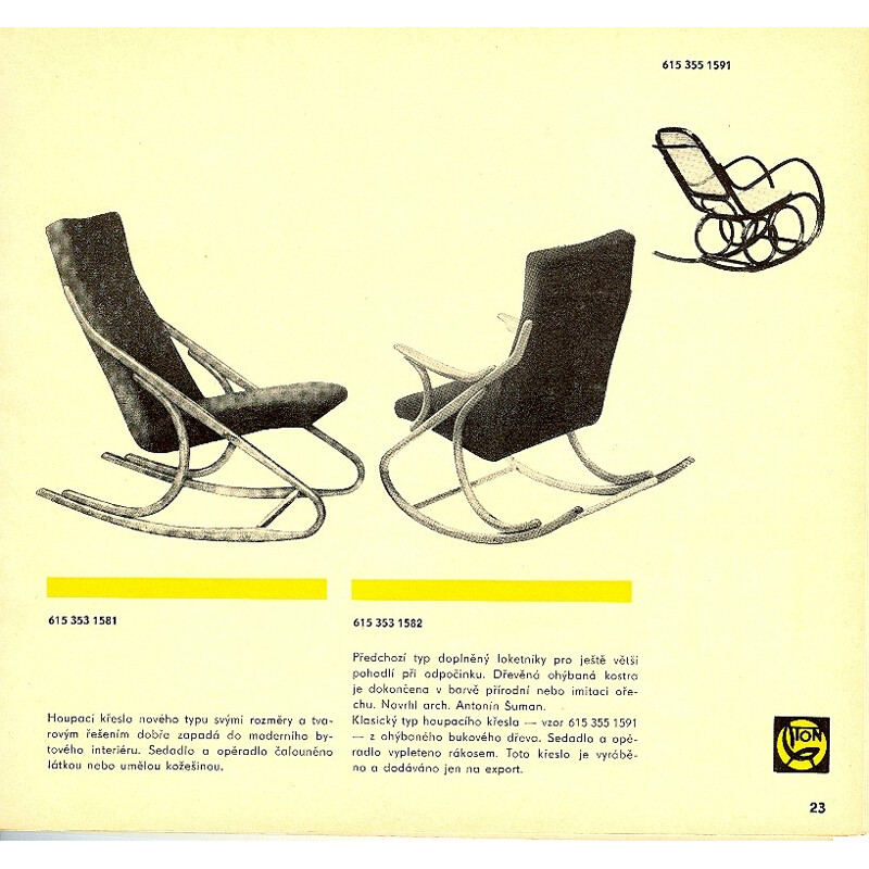 Chaise à bascule TON, Antonín Šuman - 1970