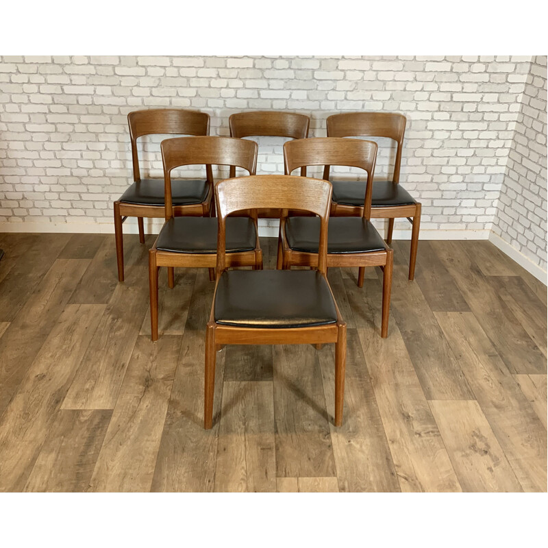 Set of 6 vintage Danish chairs by Henning Kjaernulf for Ks Mobelfabrick, 1960