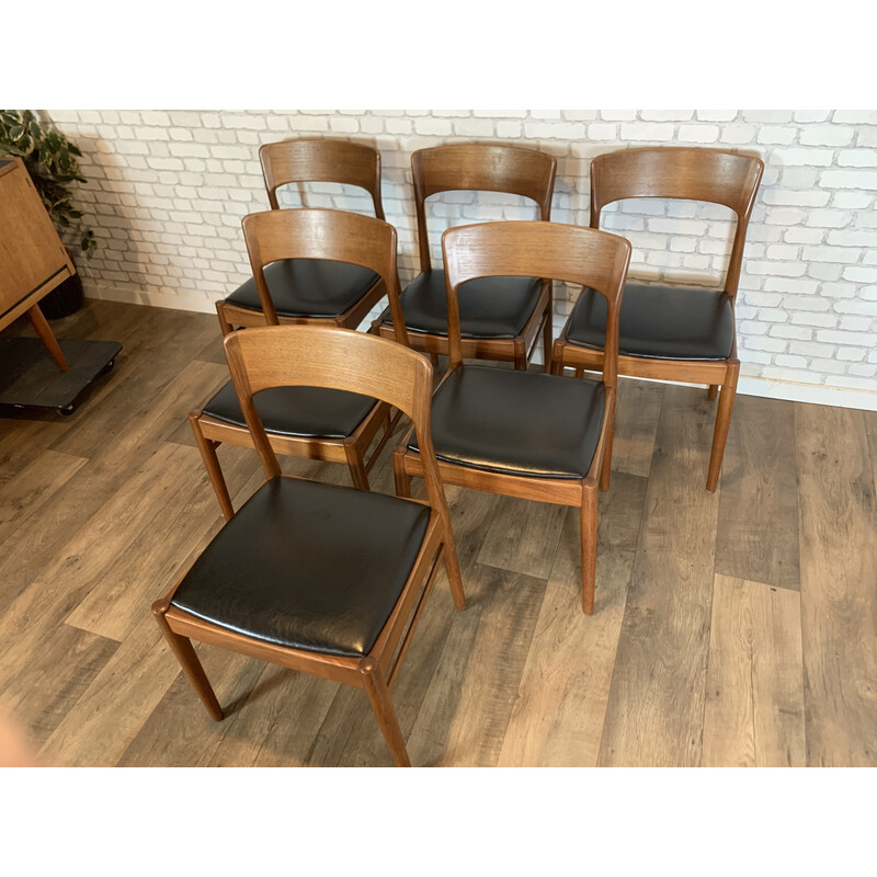 Set of 6 vintage Danish chairs by Henning Kjaernulf for Ks Mobelfabrick, 1960