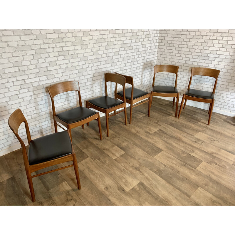 Set of 6 vintage Danish chairs by Henning Kjaernulf for Ks Mobelfabrick, 1960