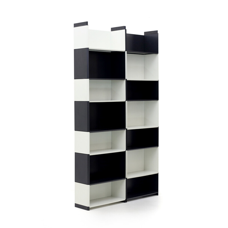 Vintage bookcase "Genia" in lacquered metal by Richard Sapper for B and B, Italy 1970